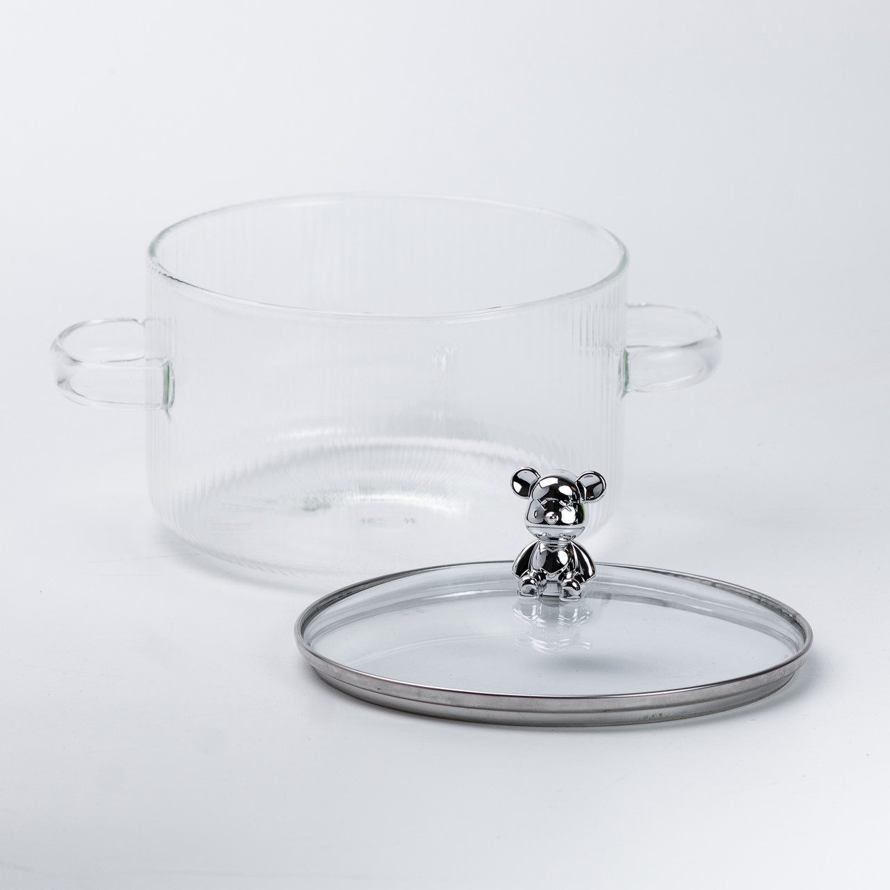 Каструля скляна жароміцна 1.8 літра з боросилікатного скла з кришкою Ø 16 см_HP2004_Milantium_6