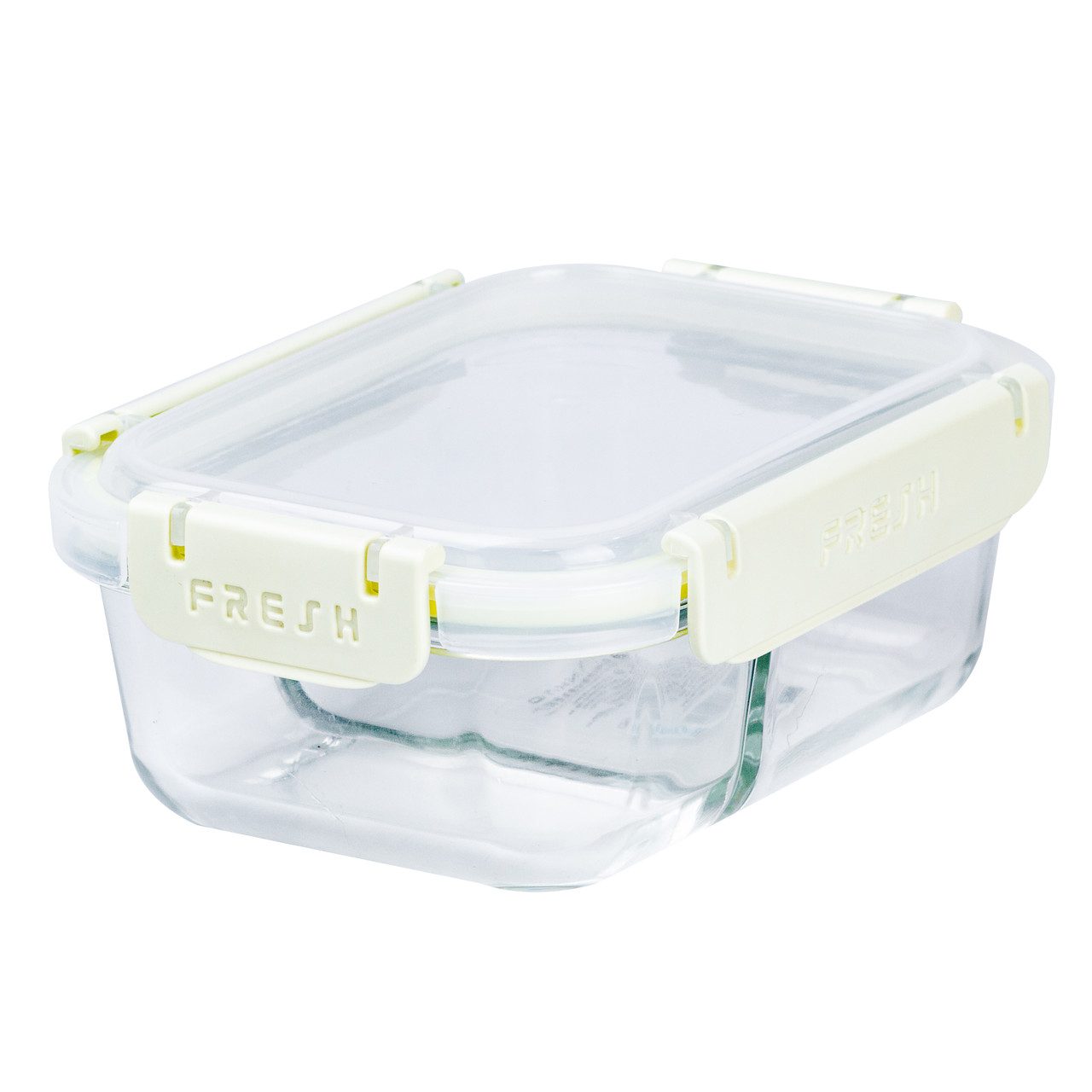 Контейнер для їжі скляний прямокутний 2 відділення на 650 (мл) герметичний ланч бокс Бежевий_HP3103BE_Milantium_2