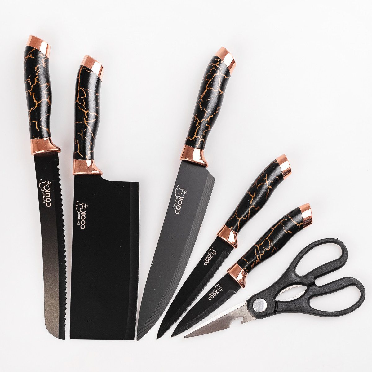 Набір кухонних ножів з нержавіючої сталі 6 предметів з ножицями_YRUR12_Milantium_2