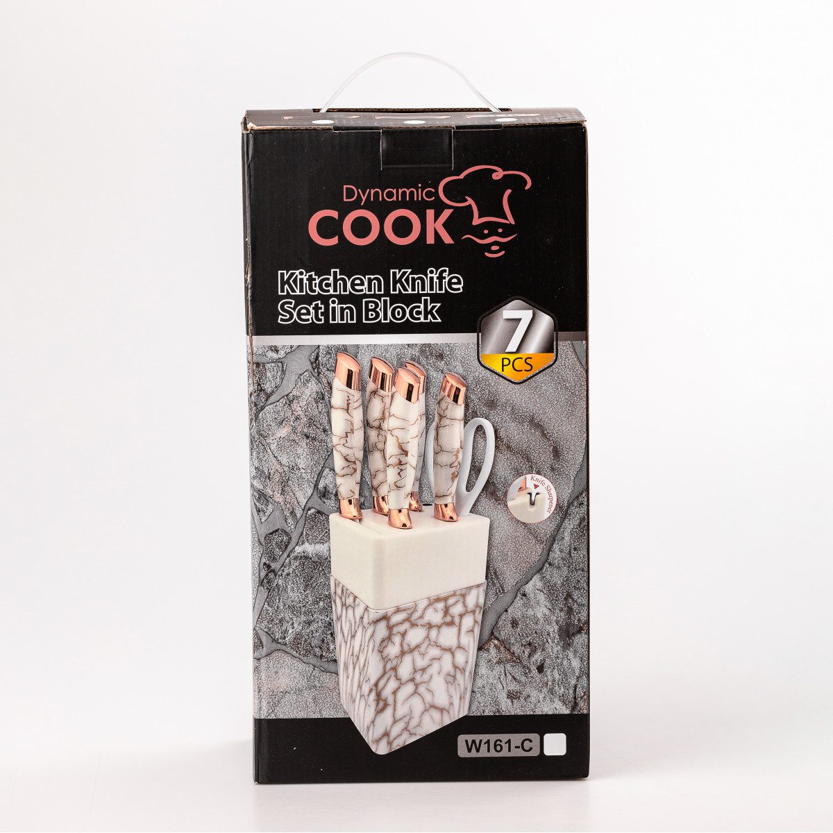 Набір кухонних ножів з нержавіючої сталі 6 предметів з ножицями Білий_YRUR14_Milantium_6