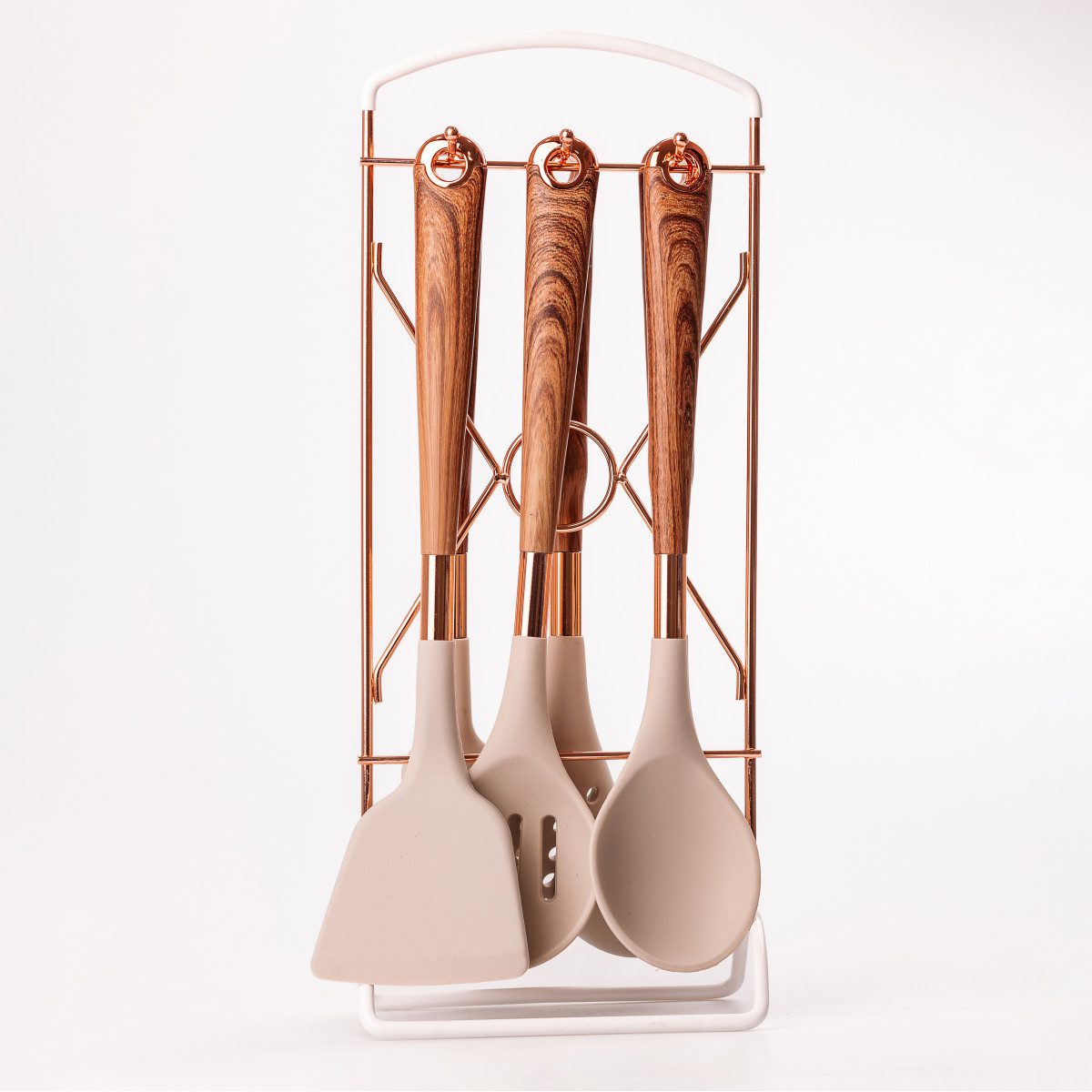 Набір кухонного приладдя на підставці 6 штук кухонні аксесуари Дерево_YRUR8_Milantium_2