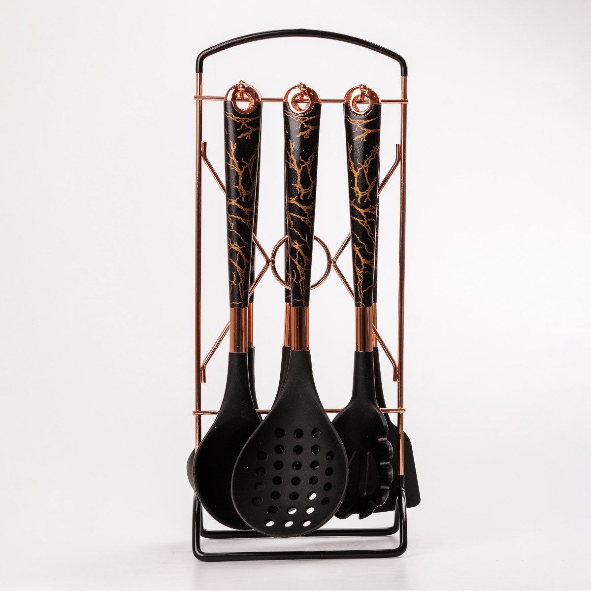 Набір кухонного приладдя на підставці 6 штук кухонні аксесуари Мармур_YRUR6_Milantium_2