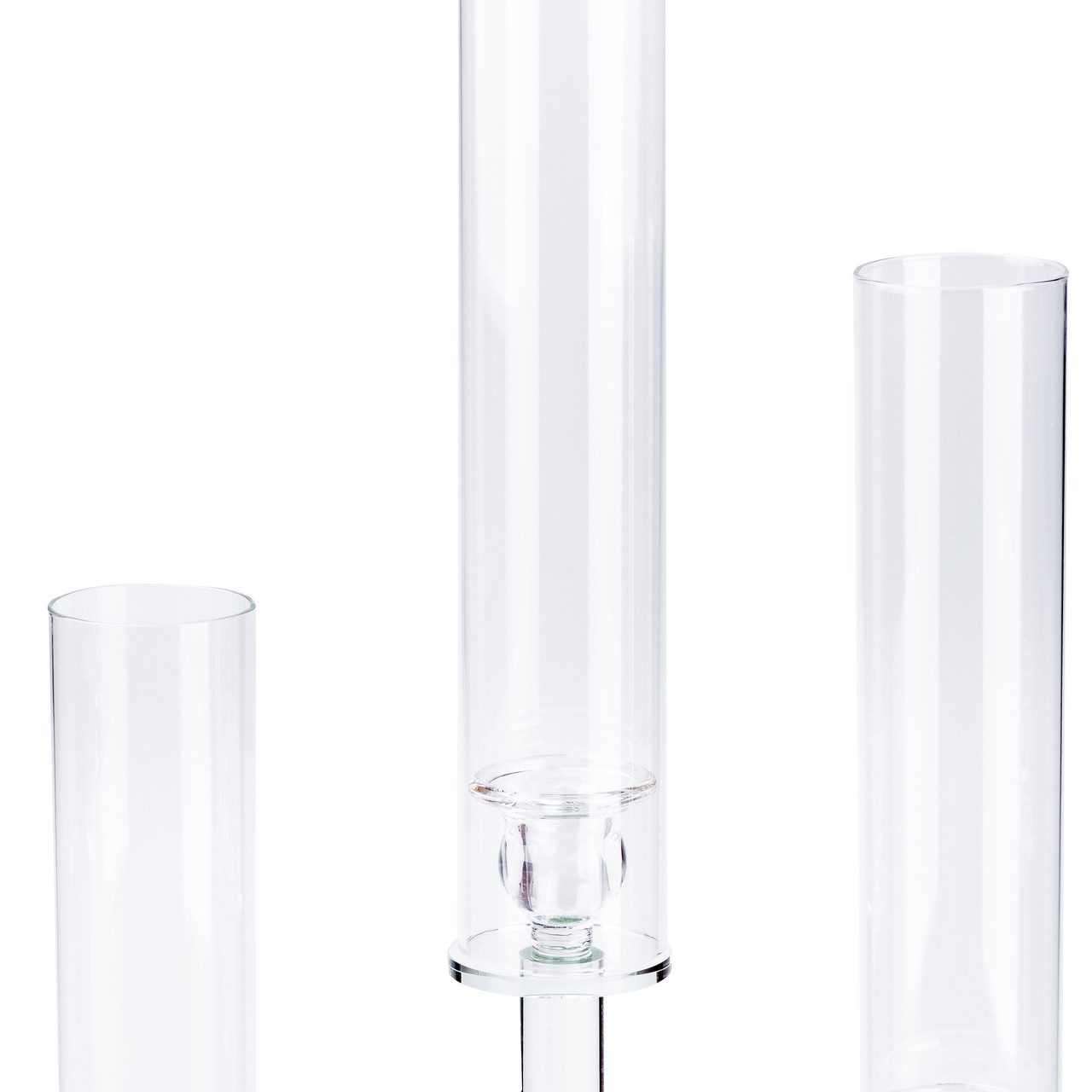 Свічник скляний набір 3 штуки на 3 свічки скляний високий 44 | 53 | 64 (см)_HP36565_Milantium_3