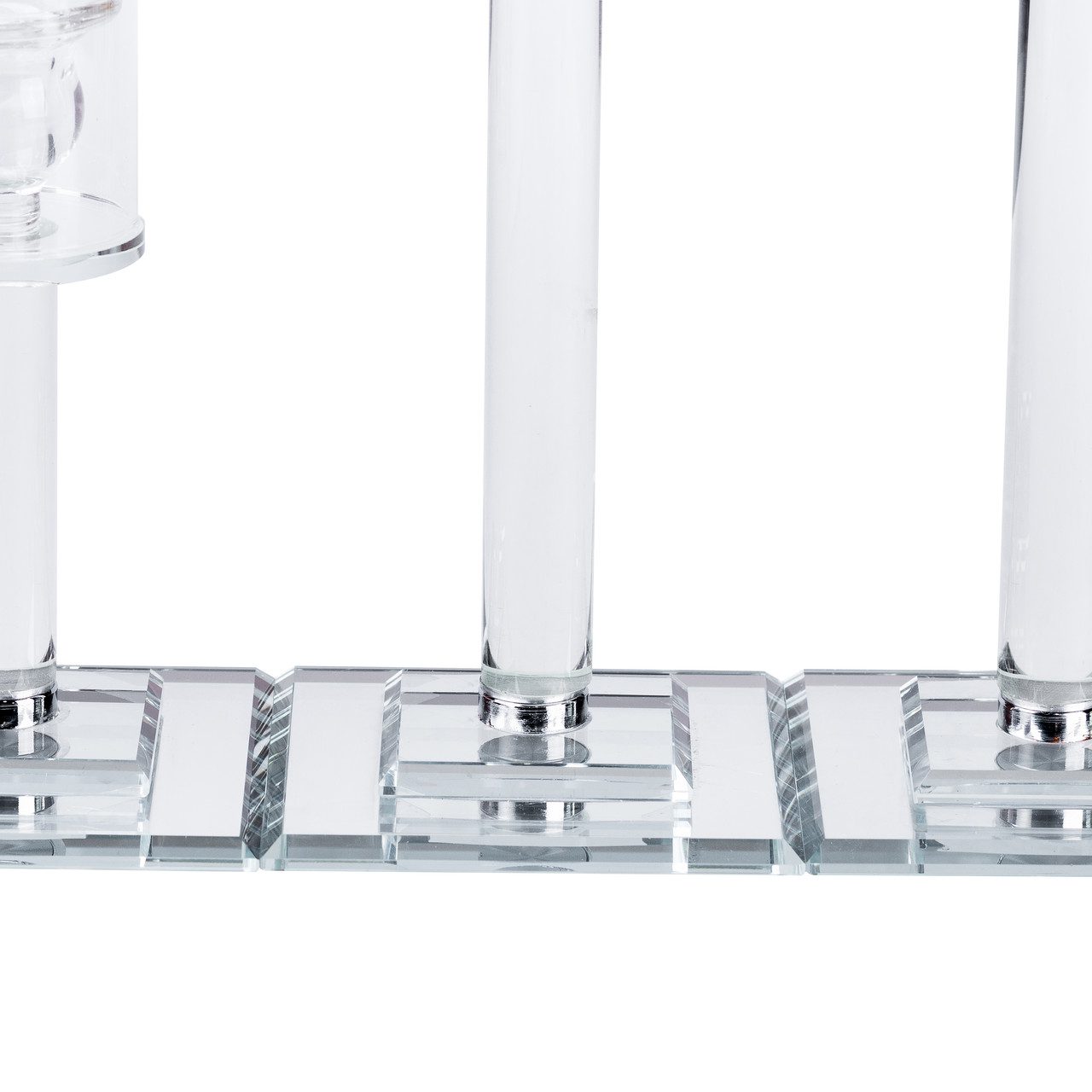 Свічник скляний набір 3 штуки на 3 свічки скляний високий 44 | 53 | 64 (см)_HP36565_Milantium_4