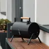 Мангал складаний круглий з кришкою 38×28×40 (см) портативний розкладний барбекю гриль Чорний_HP452GB_Milantium_1