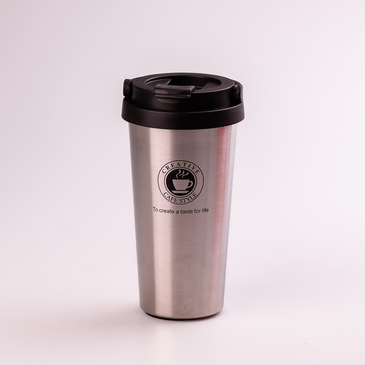 Термос нержавеющая сталь 500 мл металевий з ручкою Сріблястий_HPGM501S_Milantium_2