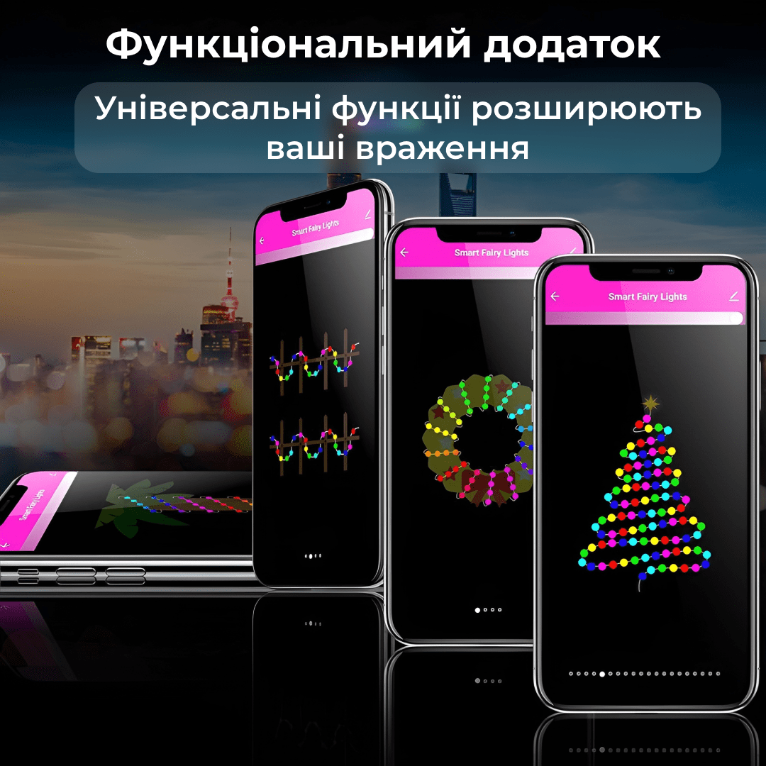 Розумна гірлянда GarlandoPro 1733044ML 250LED 2.5 м 10 ліній гірлянди роса_1733044ML_Milantium_5