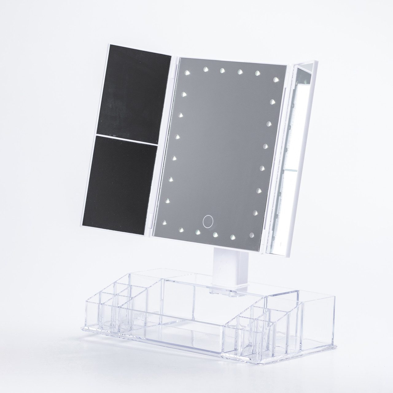 Дзеркало настільне потрійне з led підсвічуванням для макіяжу сенсорне_HP072CY036_Milantium_2