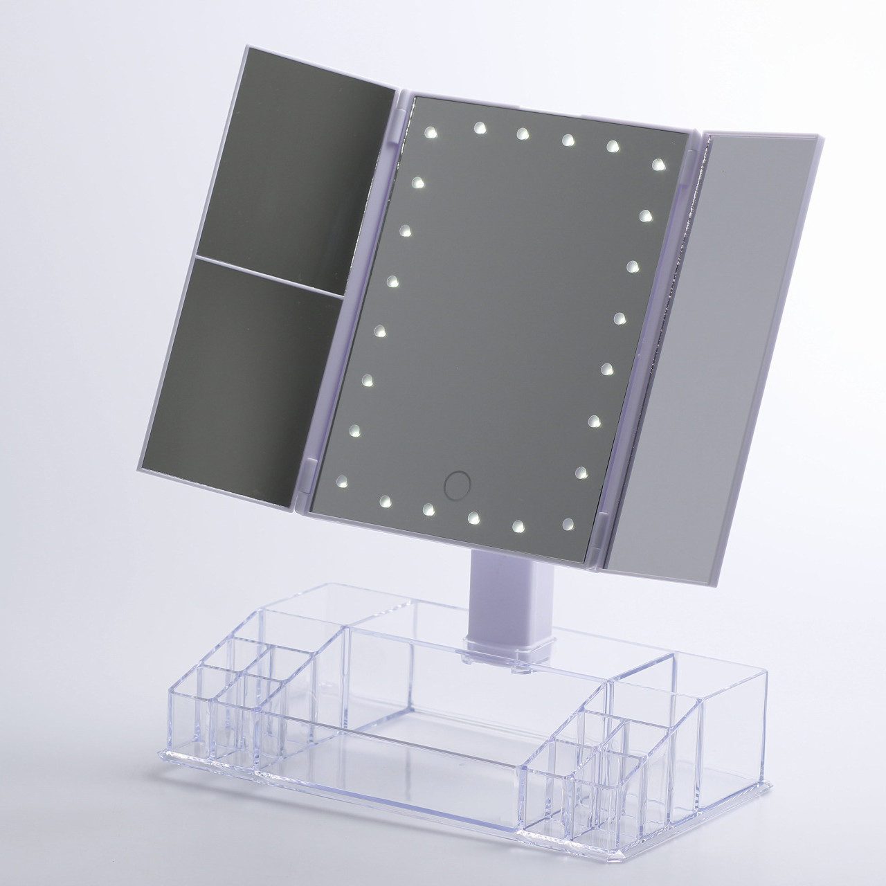 Дзеркало настільне потрійне з led підсвічуванням для макіяжу сенсорне_HP072CY036_Milantium_3