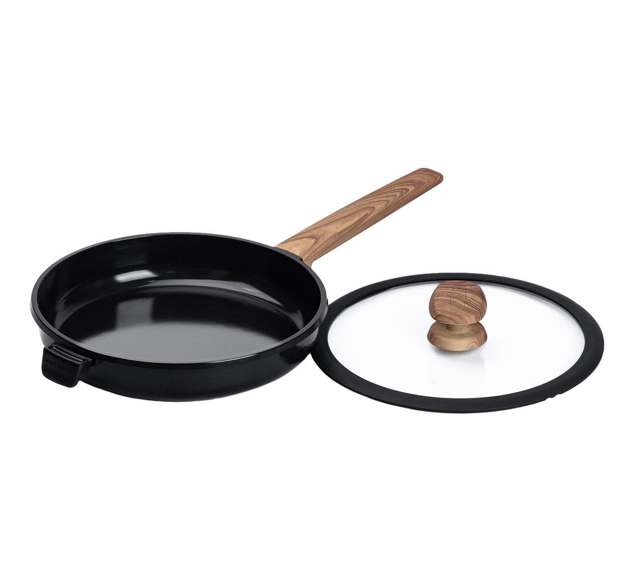 Алюмінієва сковорода з керамічним покриттям антипригарним 1.8 л Ø 24 см чорна MGC HP-4-457B_HP-4-457B_Milantium_4