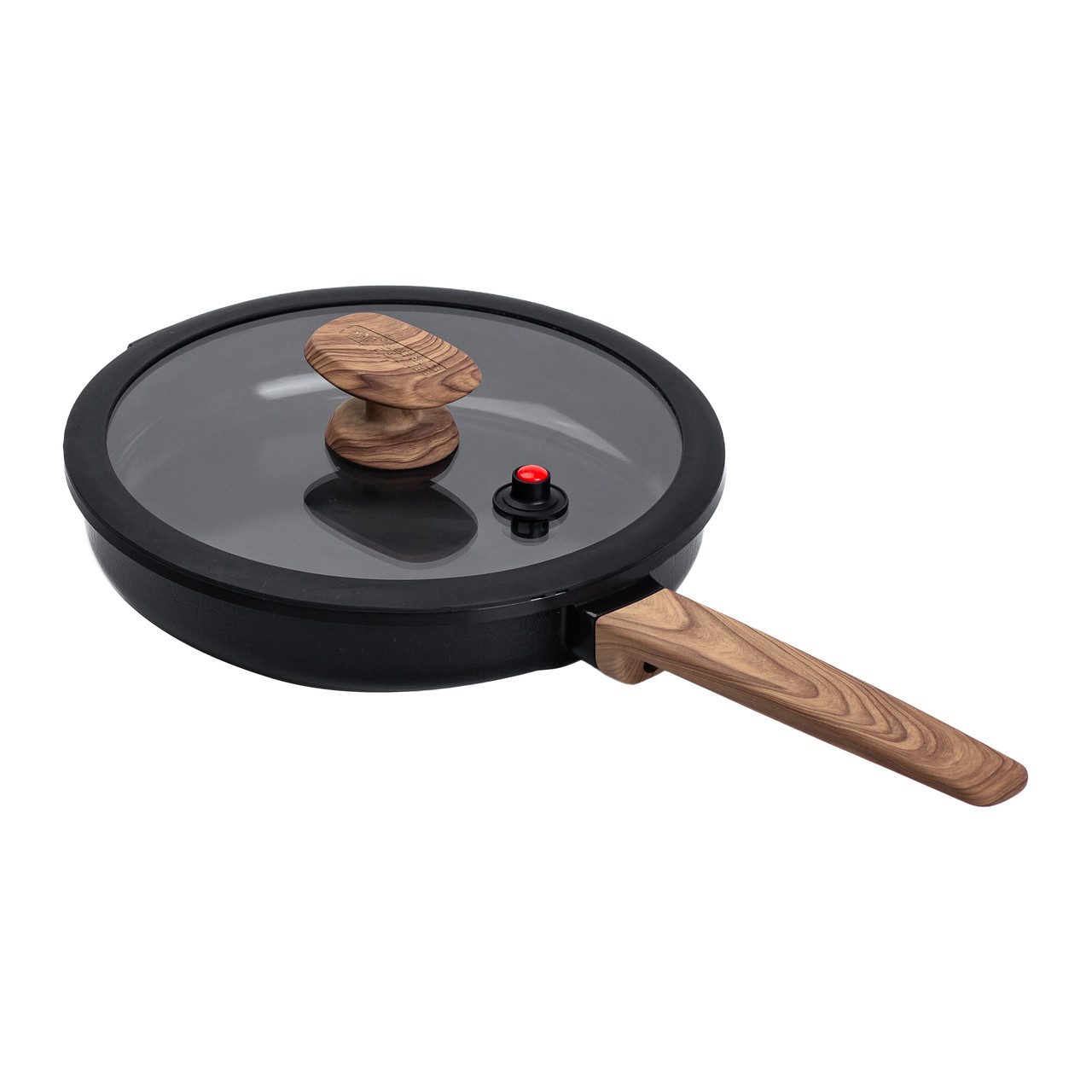 Алюмінієва сковорода з керамічним покриттям антипригарним 1.8 л Ø 24 см чорна MGC HP-4-457B_HP-4-457B_Milantium_5