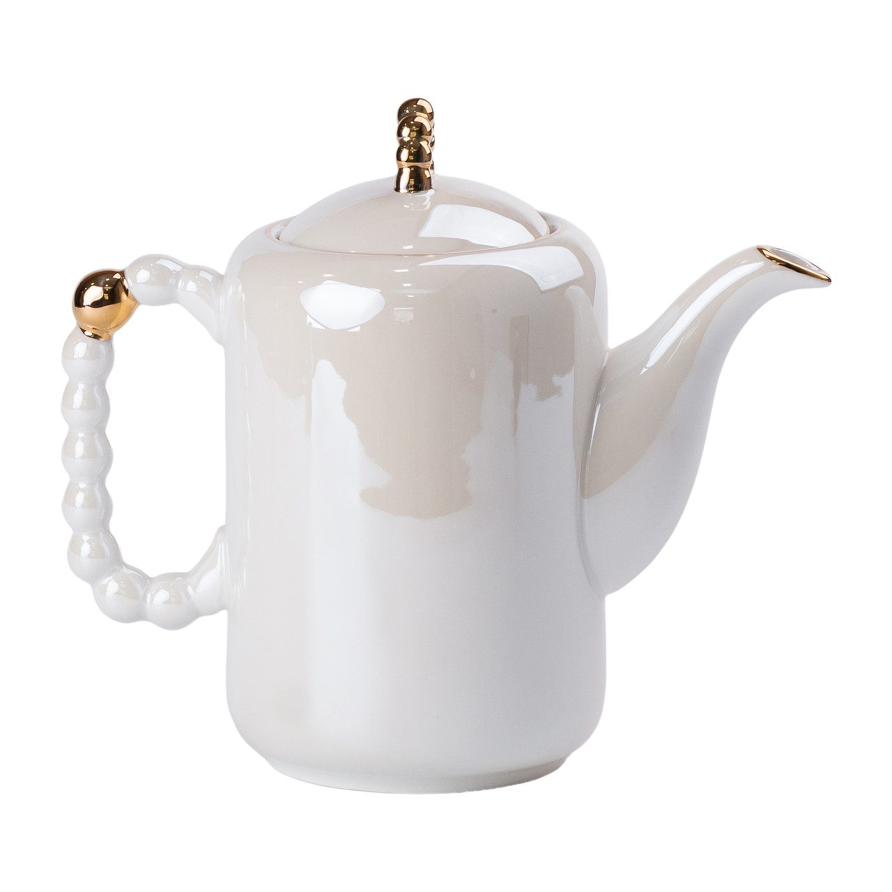 Чайный набор 6 персон із заварювальним чайником та порцелянаовою підставкою Білий HP-15-7_HP-15-7_Milantium_2