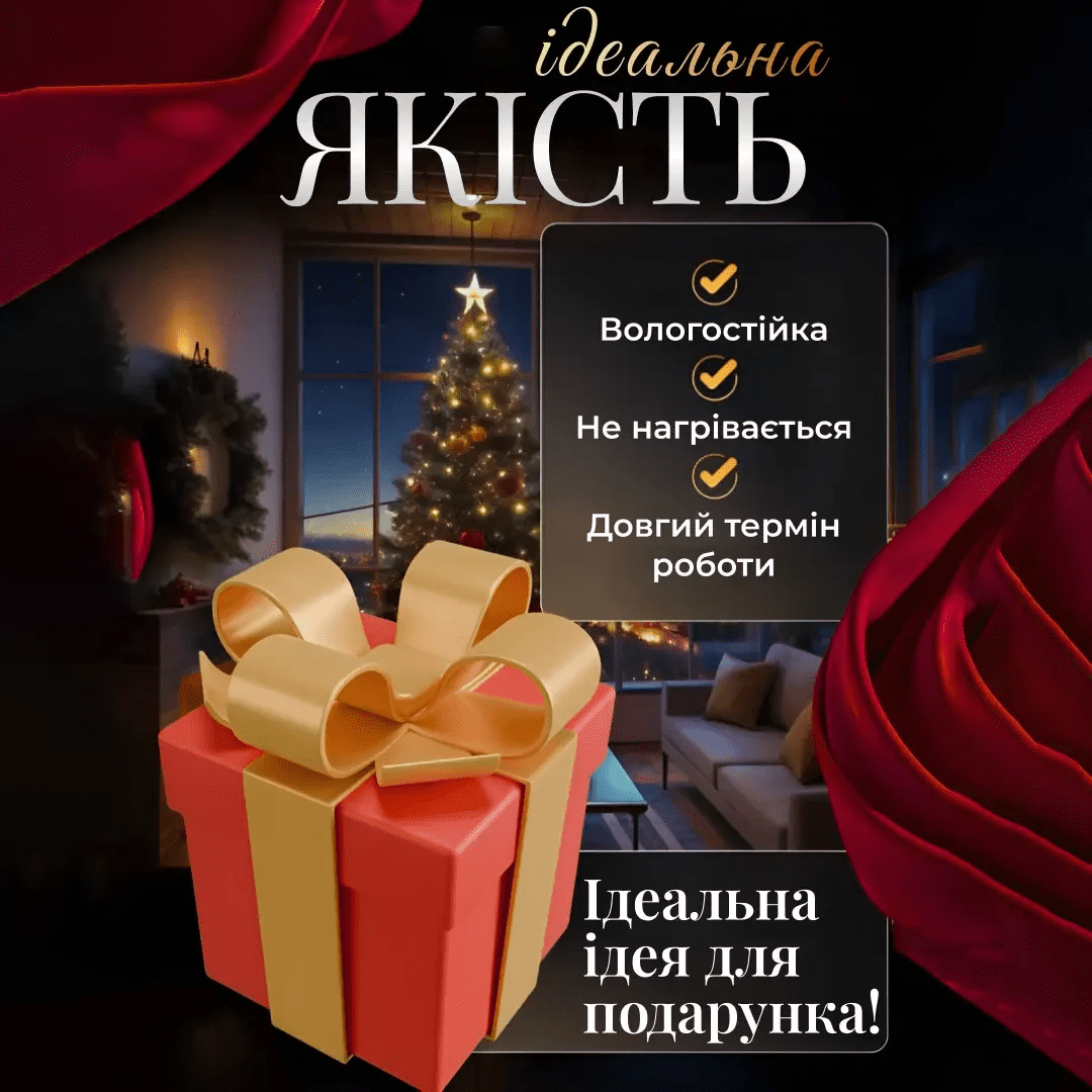 Електрична гірлянда Зірка штора 3 метри на вікно для фотозон мультиколор WYF11ML_WYF11ML_Milantium_3