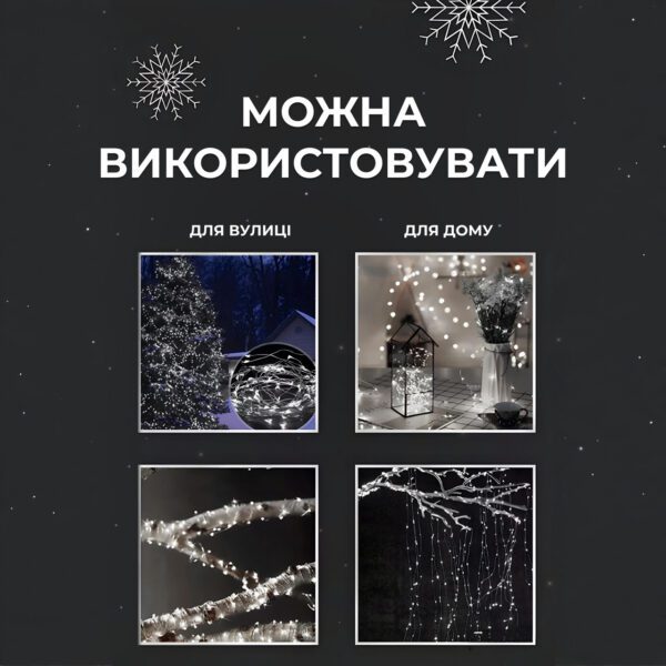 Гирлянда роса на пульте 200 метров на 2000 led світлодіодів крапля на білому дроті біла 2000L200MWW_2000L200MWW_Milantium_4