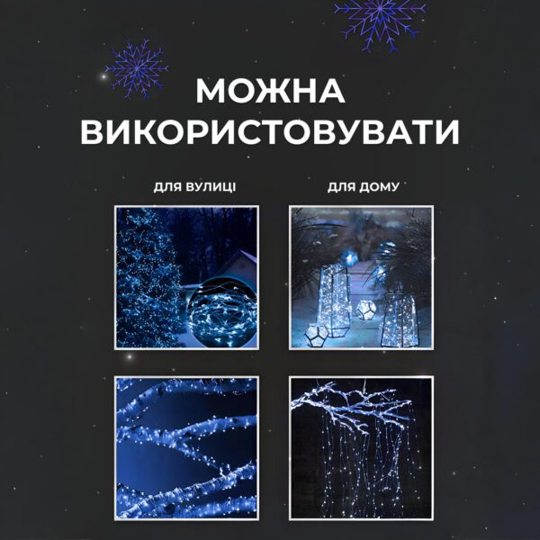 Гірлянда роса на пульті 200 метрів на 2000 led світлодіодів крапля на білому дроті синя 2000L200MWBL_2000L200MWBL_Milantium_3