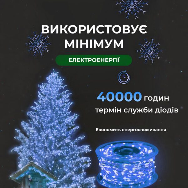 Гірлянда роса на пульті 200 метрів на 2000 led світлодіодів крапля на білому дроті синя 2000L200MWBL_2000L200MWBL_Milantium_6