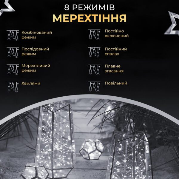 Гірлянда роса на пульті 200 метрів на 2000 led світлодіодів крапля на зеленому дроті біла 2000L200MGW_2000L200MGW_Milantium_6