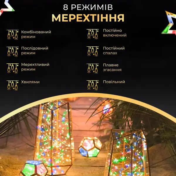 Гірлянда роса на пульті 200 метрів на 2000 led світлодіодів крапля на зеленому дроті мультиколор 2000L200MGML_2000L200MGML_Milantium_5