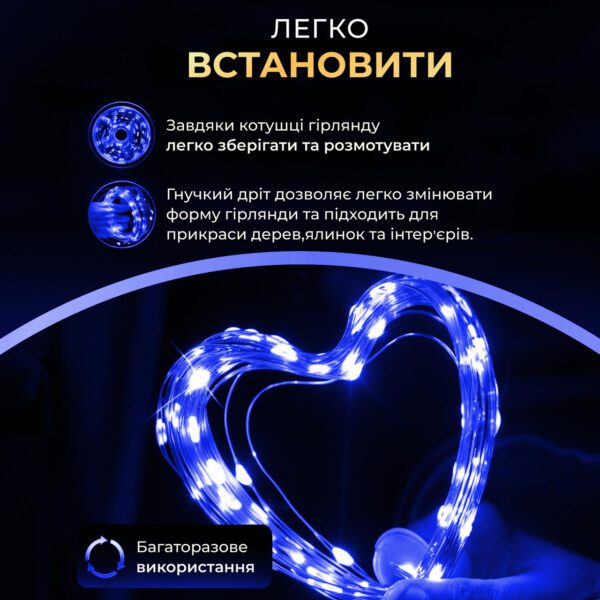 Гірлянда роса на пульті 200 метрів на 2000 led світлодіодів крапля на зеленому дроті синя 2000L200MGBL_2000L200MGBL_Milantium_4