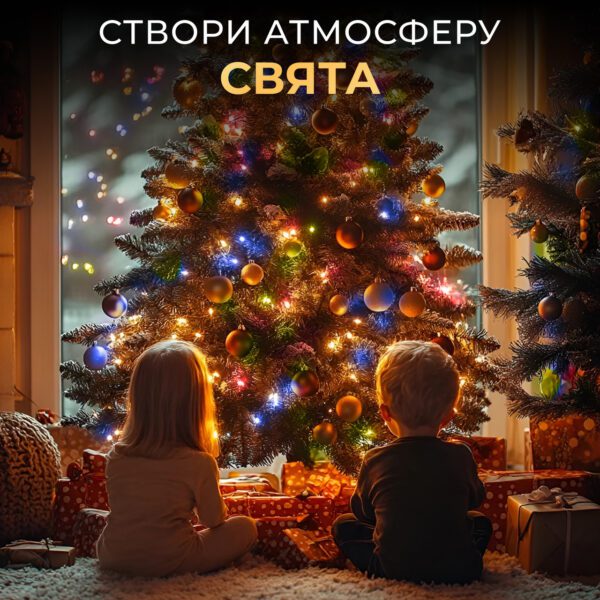 Гірлянда роса 20 метрів USB на 200 led світлодіодів крапля на зеленому дроті мультиколор USB200L20MGML_USB200L20MGML_Milantium_6