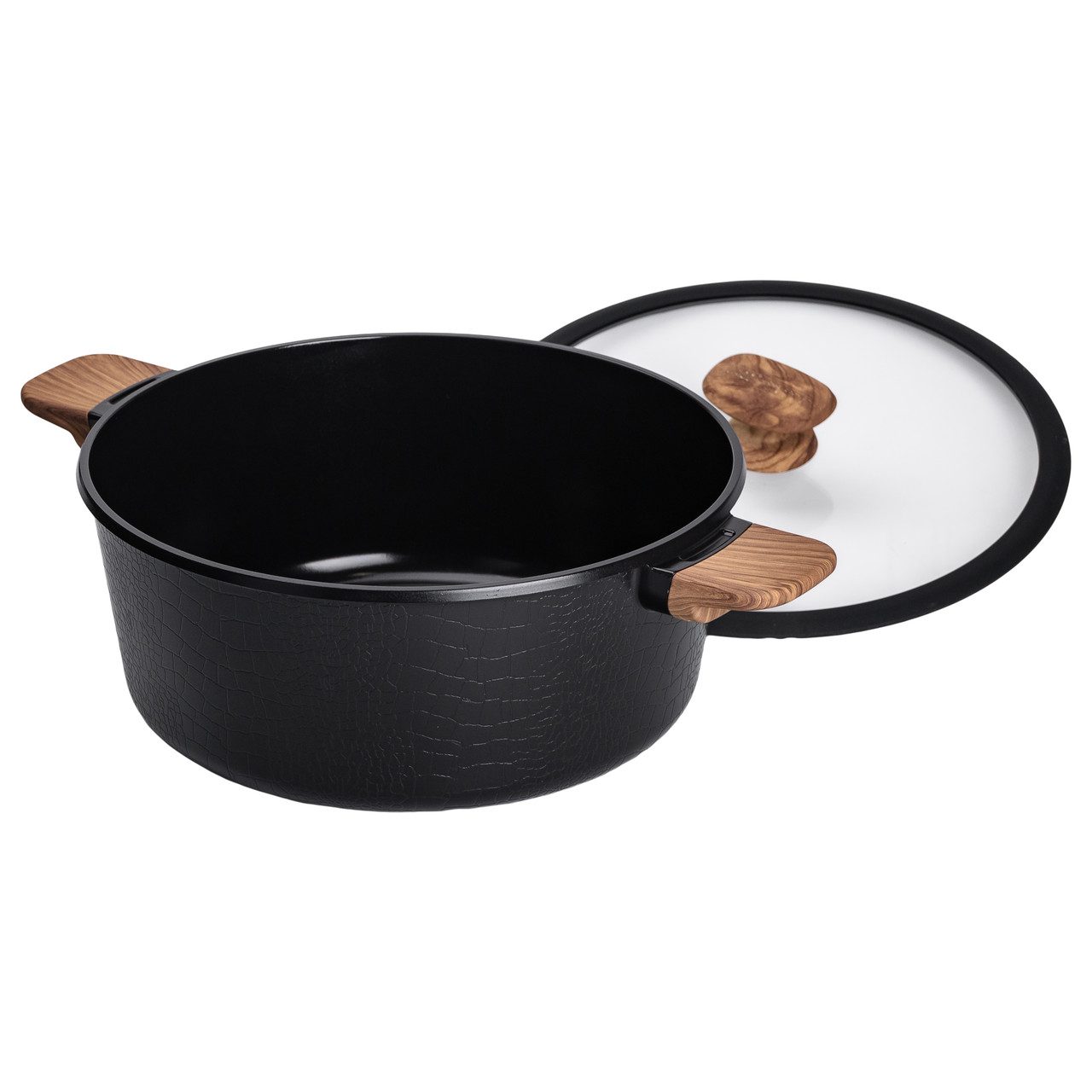 Алюминиевая кастрюля с керамическим покрытием не -старики 7.7 л Ø 30 см чорна MGC HP-4-455B_HP-4-455B_Milantium_2