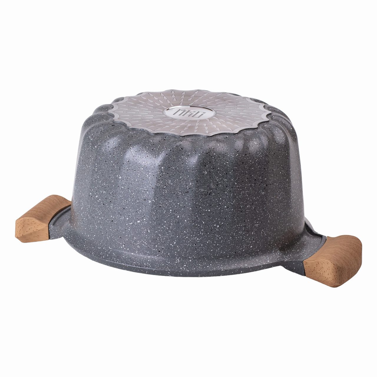 Алюминиевая кастрюля о&кстати;емом 5 литров с крышкой Ø 24 см з мармуровим антипригарним покриттям MGC сіра HP-4-433G_HP-4-433G_Milantium_4