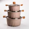 Набір із трьох каструль та сковорідок з кришками 24