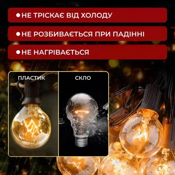 Ретро гірлянда вулична 75 лампочок 22.5 метри жовта G4075L_G4075L_Milantium_5