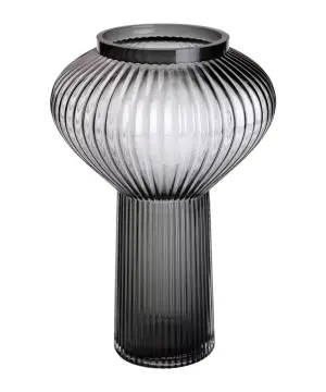 Скляна ваза 30 см сіра HP-1718_HP-1718_Milantium_1