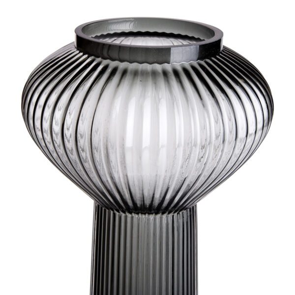 Скляна ваза 30 см сіра HP-1718_HP-1718_Milantium_2