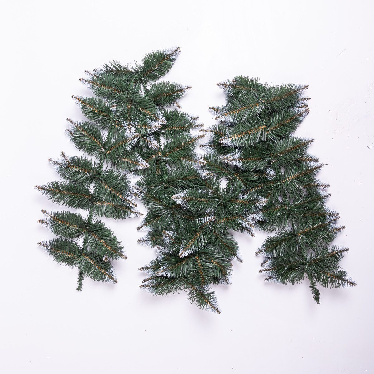 Хвойна гірлянда 2.8 м зелена з білими кінчиками гілки ялинки ПВХ_KOS-HVO28_Milantium_3