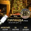 Гірлянда роса 10 метрів USB на 100 led світлодіодів крапля на зеленому дроті_USB100L10MGY_Milantium_1