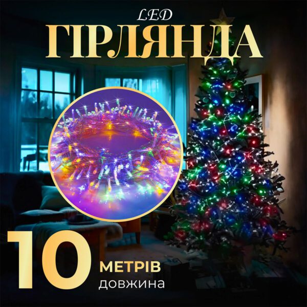 Гирлянда нить светодиодная GarlandoPro 10м. 8 режимов лед гирлянды_W200LEDML_Milantium_1