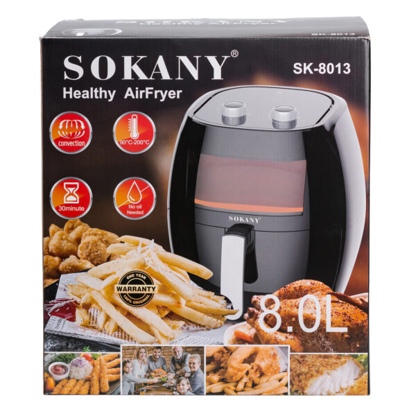 Аерофритюрниця Sokany SK-8013 на 8 літрів 1800 Вт чорна_SK8013_Milantium_6