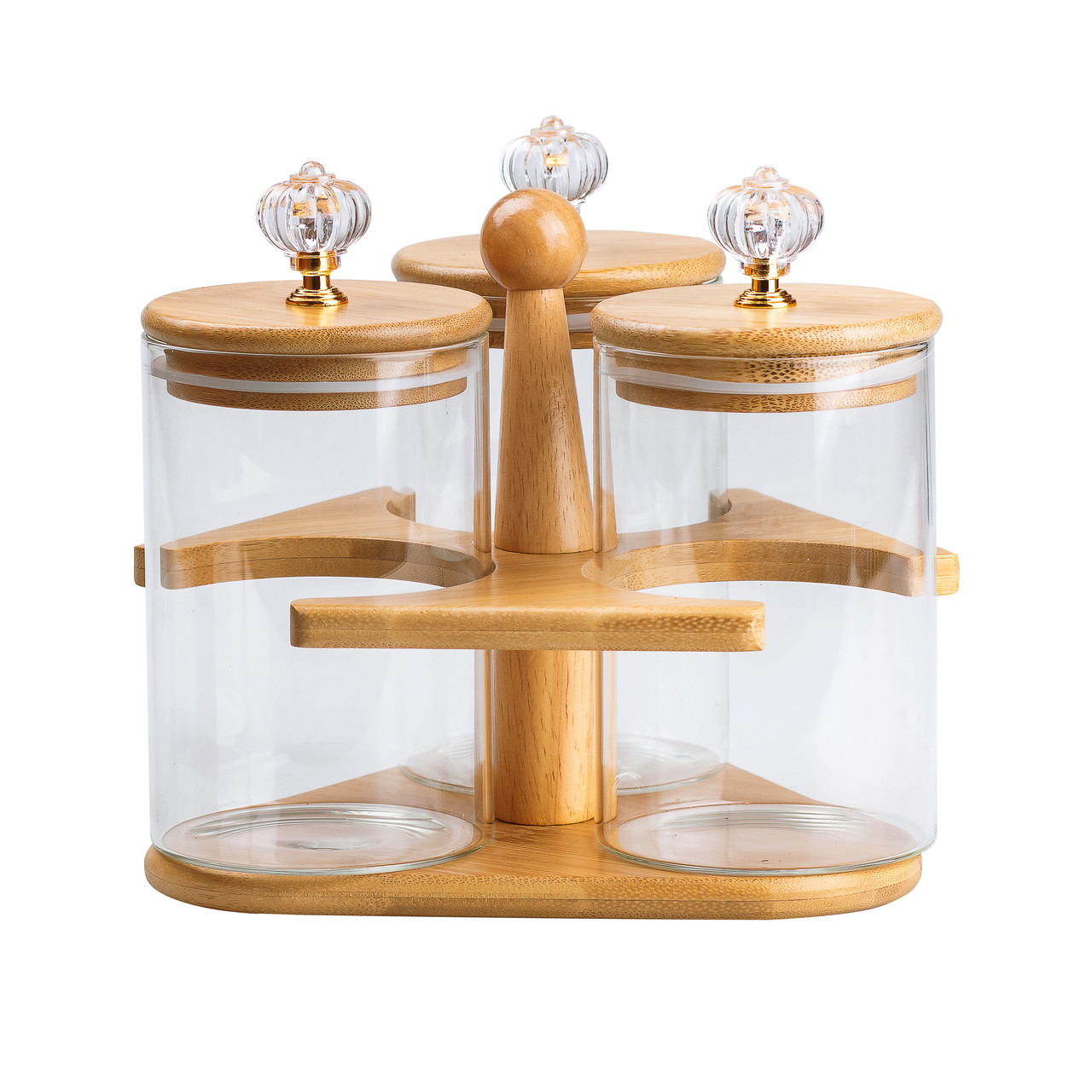 Банки для массовых продуктов, установленных с 3 шт. 580 мл на дерев&кстати;яній підставці HP16293_HP16293_Milantium_2