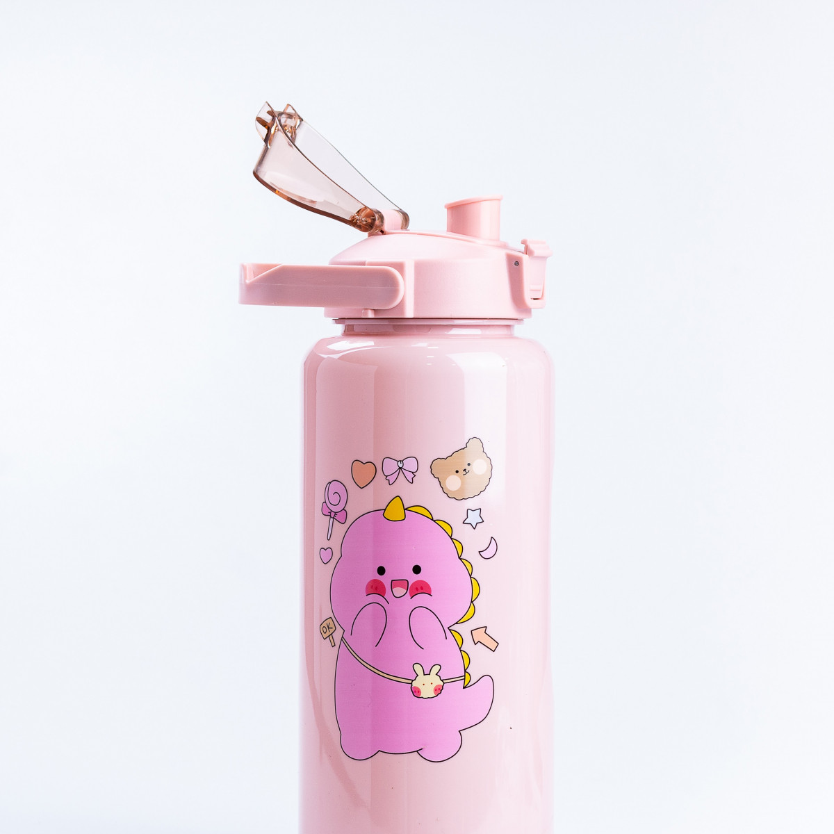 Набір багаторазових пляшок 3 в 1 Дракоша 0.3л 0.7л 2л рожевий_HPZSB120013P_Milantium_2