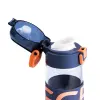 Пляшка для води 460 мл скляна з пластиковою кришкою синя HP17299BL_HP17299BL_Milantium_3
