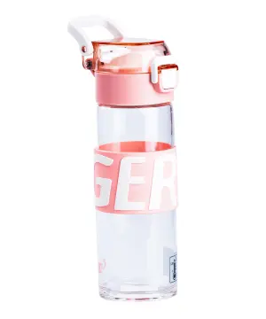 Бутылка для воды 460 мл скляна з пластиковою кришкою Рожевий HP17299P_HP17299P_Milantium_1