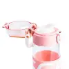 Пляшка для води 460 мл скляна з пластиковою кришкою Рожевий HP17299P_HP17299P_Milantium_3