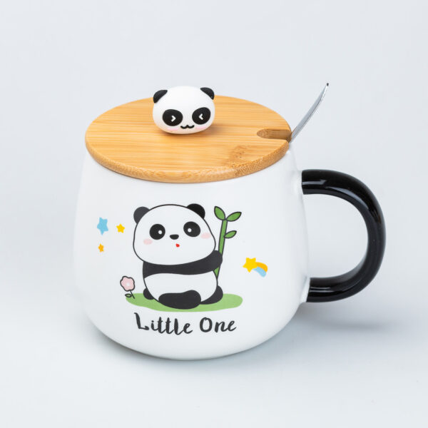 Чашка керамічна Панда 450 мл з бамбуковою кришкою "Little One"_HP7203B_Milantium_1