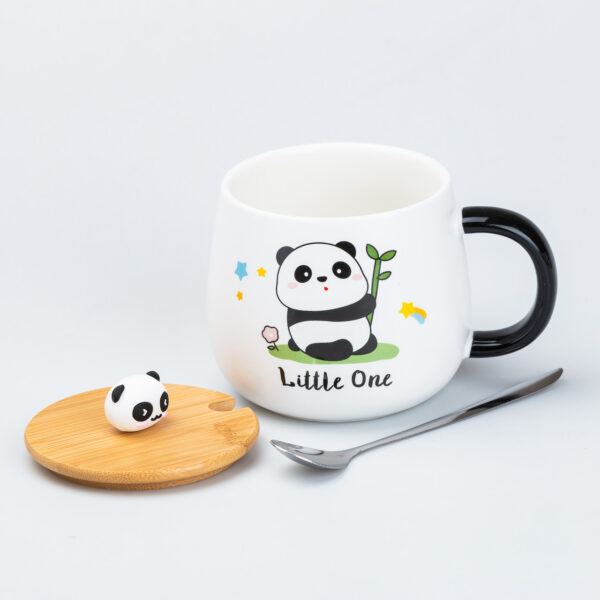 Чашка керамічна Панда 450 мл з бамбуковою кришкою "Little One"_HP7203B_Milantium_2