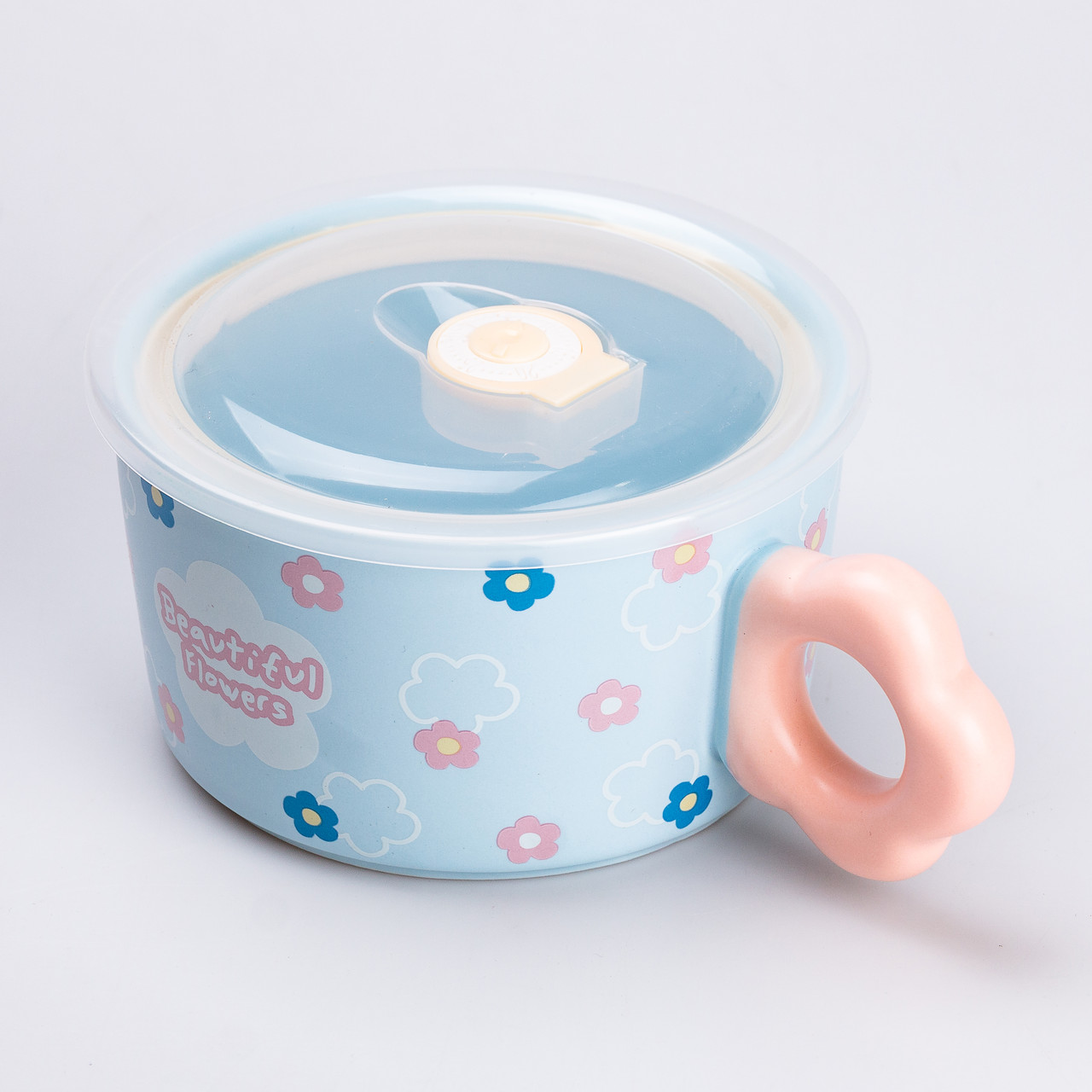 Миска для локшини керамічна 750 мл із кришкою Блакитна_HP7200BL_Milantium_2