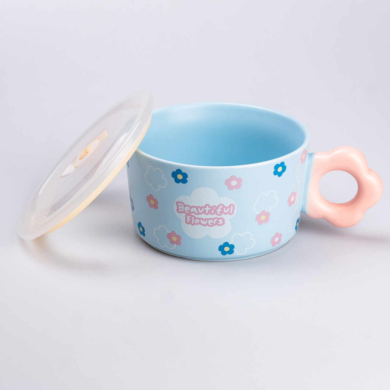 Миска для локшини керамічна 750 мл із кришкою Блакитна_HP7200BL_Milantium_3