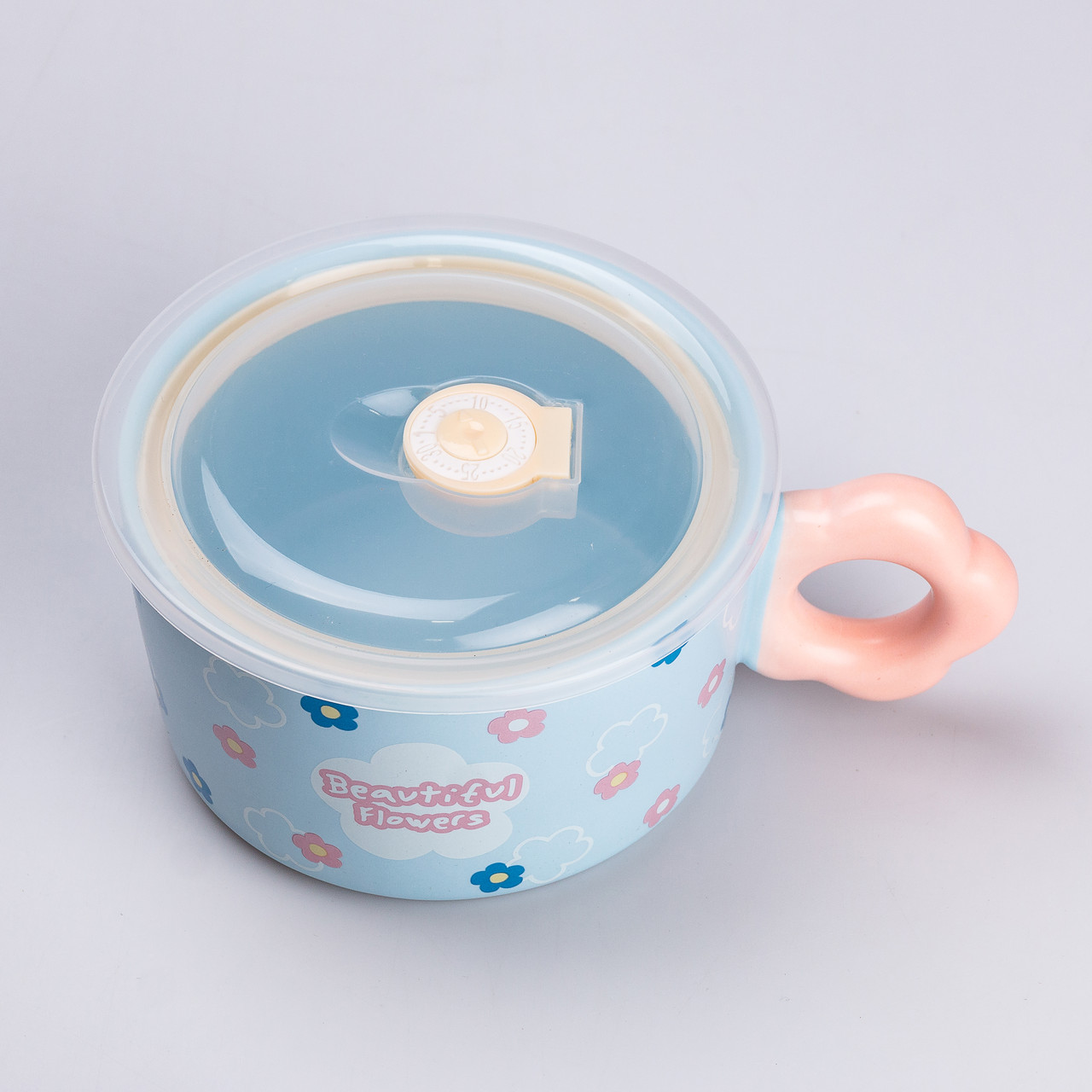 Миска для локшини керамічна 750 мл із кришкою Блакитна_HP7200BL_Milantium_4