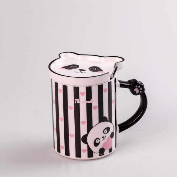 Чашка керамічна The Panda 350мл з блюдцем та ложкою Смужка_HPCY8369ST_Milantium_2
