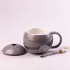 Чашка керамічна Starry Sky 400мл з кришкою і ложкою Сірий_HP877G_Milantium_2