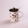 Чашка керамічна Love 400мл з кришкою і ложкою Білий_HPCY8263W_Milantium_1