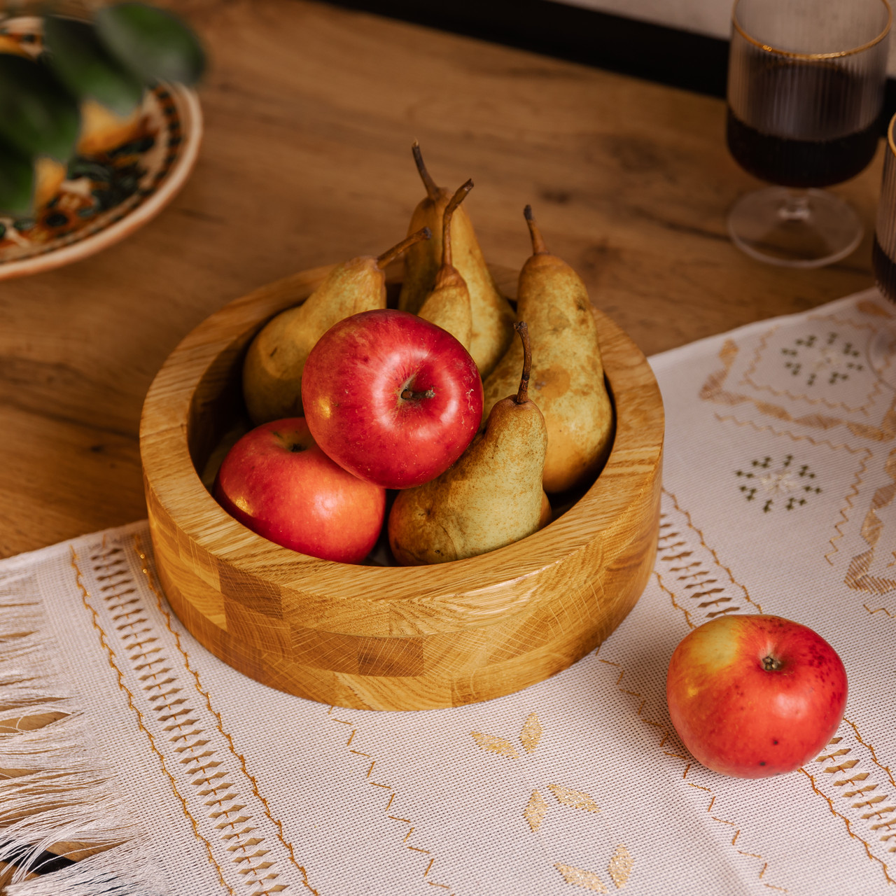 Дерев'яна миска для подачі 25 см глибока з дуба B2W250206_B2W250206_Milantium_4