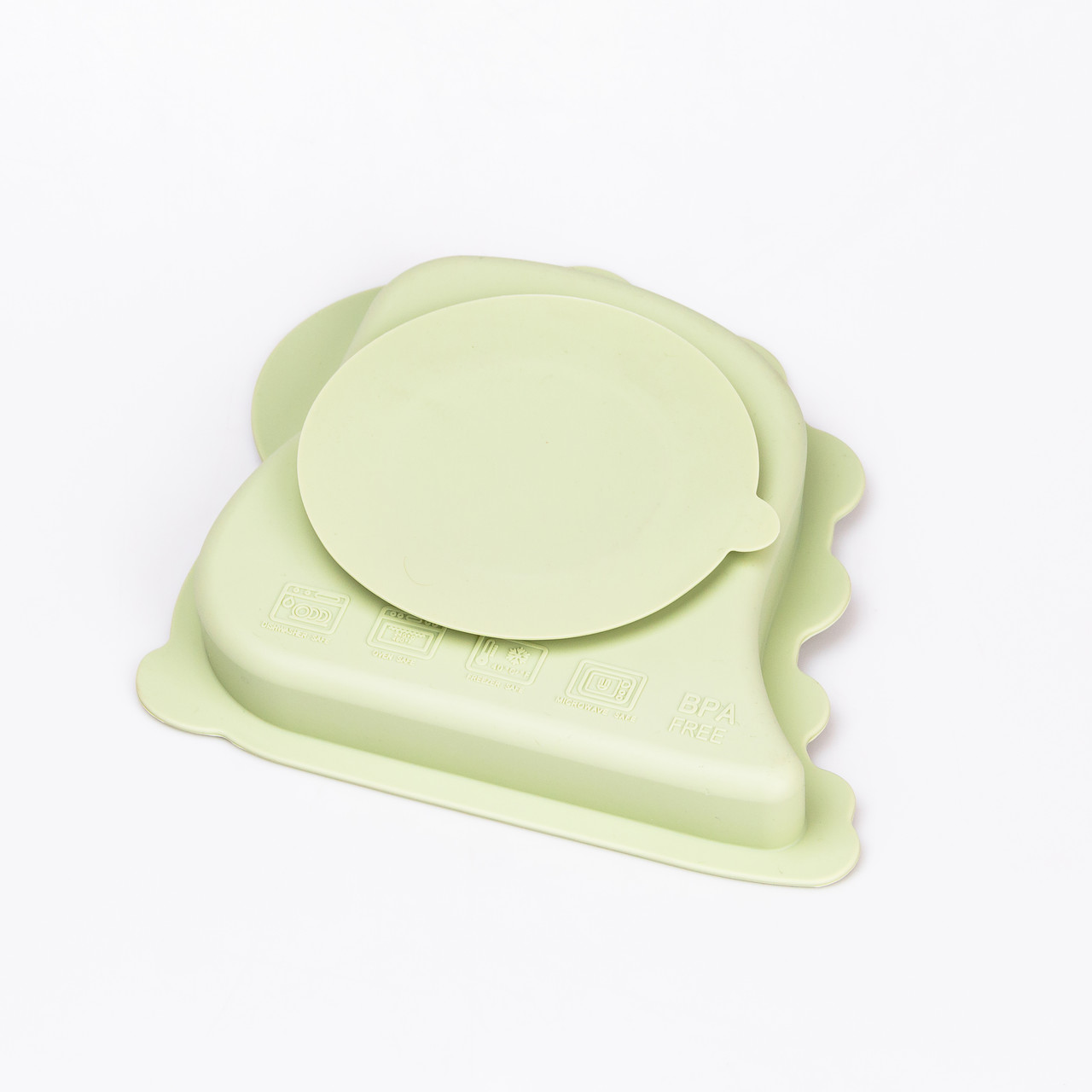 Детский набор силиконовой посуды 3 предмети зелений_HP34545G_Milantium_4