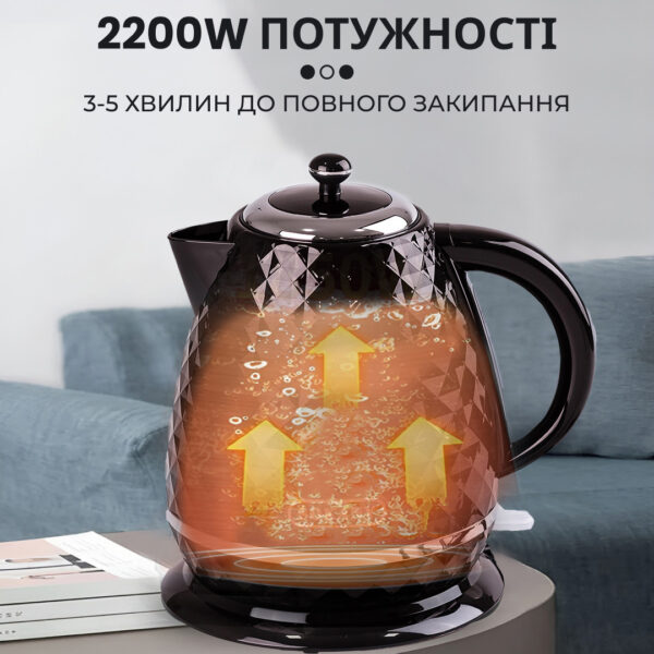 Чайник електричний Sokany SK-1032 1.7 літра 2200 Вт Чорний_SK1032B_Milantium_6